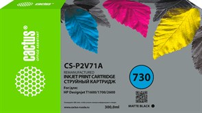 Струйный картридж Cactus CS-P2V71A (HP 730) черный матовый для HP Designjet T1600, 1700, 2600 (300 мл)