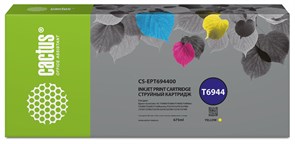 Струйный картридж Cactus CS-EPT694400 (T6944) желтый для Epson SureColor SC-T3000, T3070, T3200, T5000, 5200 (675 мл)