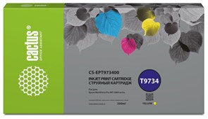 Струйный картридж Cactus CS-EPT973400 (T9734) желтый для Epson WorkForce WF-C869RD3TWFC, WF-C869RDTWF (330 мл)