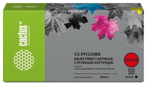 Струйный картридж Cactus CS-PFI320BK черный для Canon imagePROGRAF TM-200, TM-200 MFP L24ei, TM-205, TM-300 (300 мл)