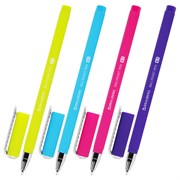 Ручка шариковая Brauberg spft touch stick "neon", синяя, мягкое покрытие, корпус ассорти, узел 0,7 мм Ручка шариковая Brauberg spft touch stick "neon", синяя, мягкое покрытие, корпус ассорти, узел 0,7 мм