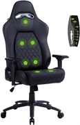 Кресло игровое Cactus CS-CHR-130-M вибромассаж, черное с подголов. Кресло игровое Cactus CS-CHR-130-M вибромассаж, черное с подголов.