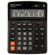 Калькулятор настольный Brauberg Extra-12-BK (206x155 мм), 12 разрядов, двойное питание, черный Калькулятор настольный Brauberg Extra-12-BK (206x155 мм), 12 разрядов, двойное питание, черный