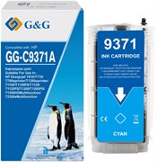 Струйный картридж G&G GG-C9371A голубой для HP Designjet T610, T770, T790eprinter, T1300eprinter, T1100 (130 мл)
