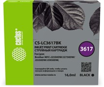 Картридж струйный Cactus CS-LC3617BK черный (16мл) для Brother MFC-J2330DW/J2730DW/J3530DW/J3930DW