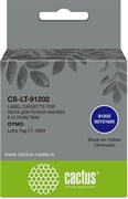 Картридж ленточный Cactus CS-LT-91202 (91202) черный/желтый для Dymo Letra Tag LT-100H