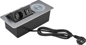 Розетка Cactus CS-SOCKET-USBA-WLESS для столешницы серебристый Розетка Cactus CS-SOCKET-USBA-WLESS для столешницы серебристый