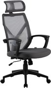 Кресло Cactus CS-MC414-GY черный/серый сетка/ткань с подголов. крестов. пластик Кресло Cactus CS-MC414-GY черный/серый сетка/ткань с подголов. крестов. пластик